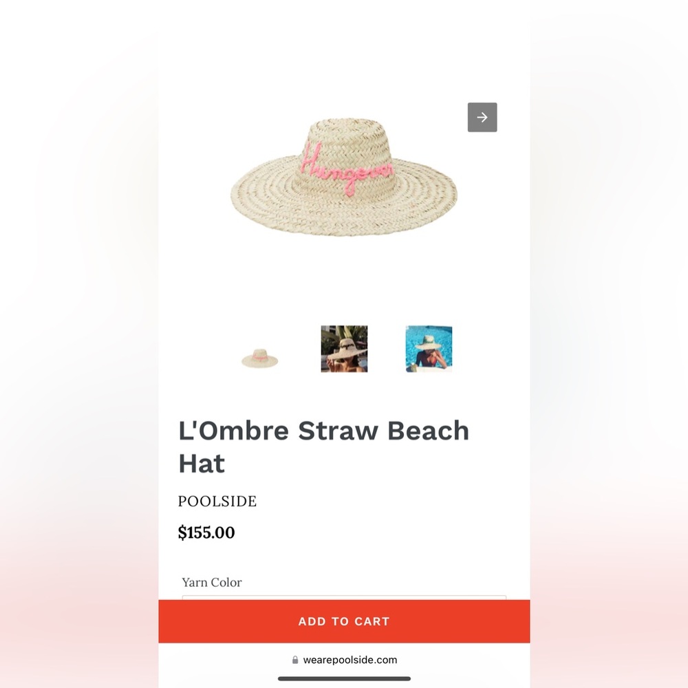 NWT Poolside Straw Hat